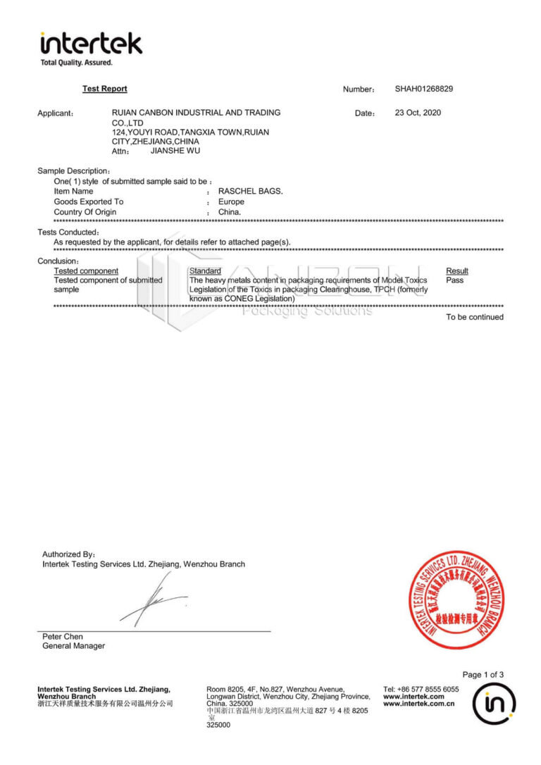 intertek certificates 01 for canbon hdpe raschel mesh bags